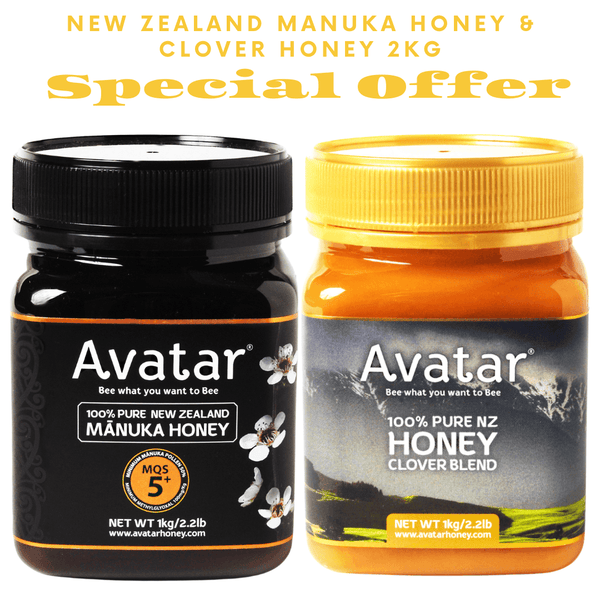 1KG Clover Blend & 1KG 5+ Manuka Honey Avatar New Zealand Manuka Honey