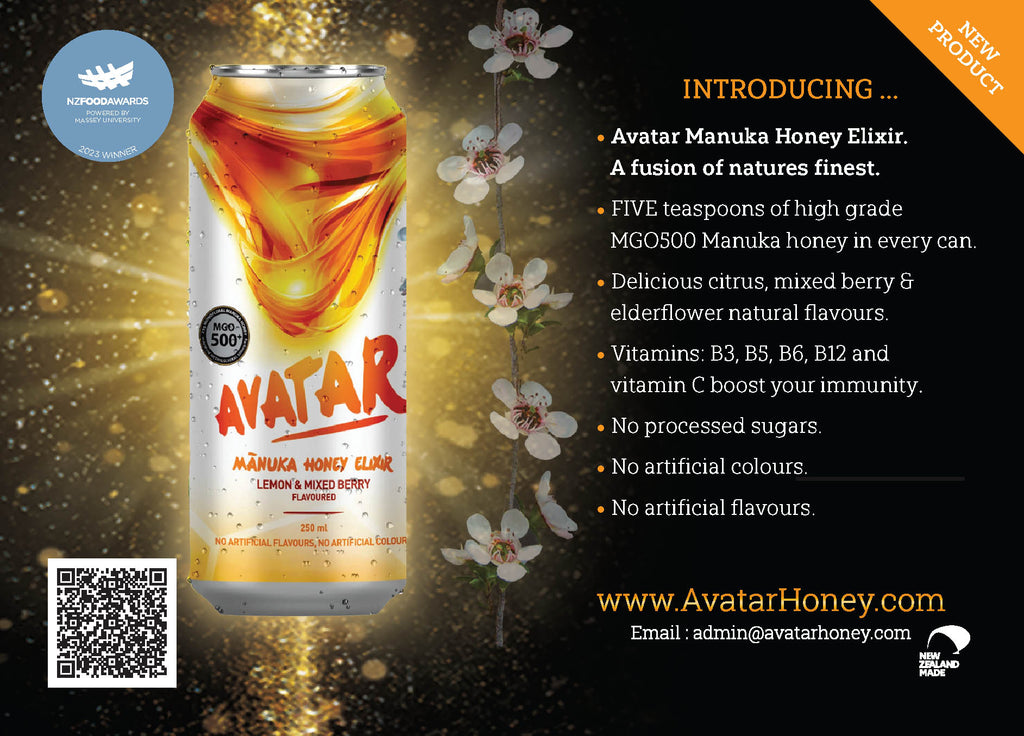 AVATAR MANUKA HONEY ELIXIR - LEMON AND MIXED BERRY FLAVOUR 250 ML 4-PACK
