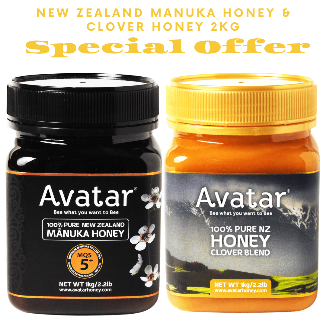 1KG Clover Blend & 1KG 5+ Manuka Honey Avatar New Zealand Manuka Honey 