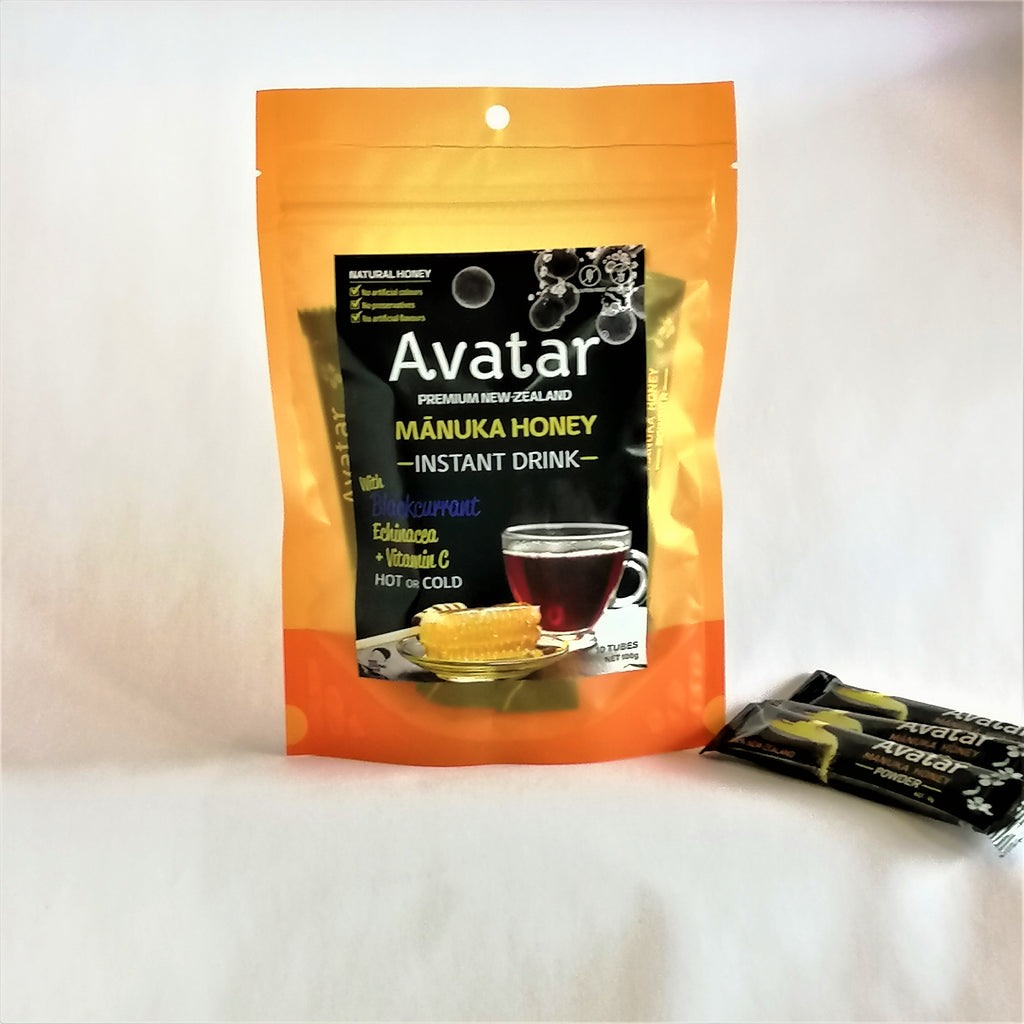 Avatar Manuka Honey, Blackcurrant, and Echinacea Powdered Herbal Tea with Vitamin C -100g