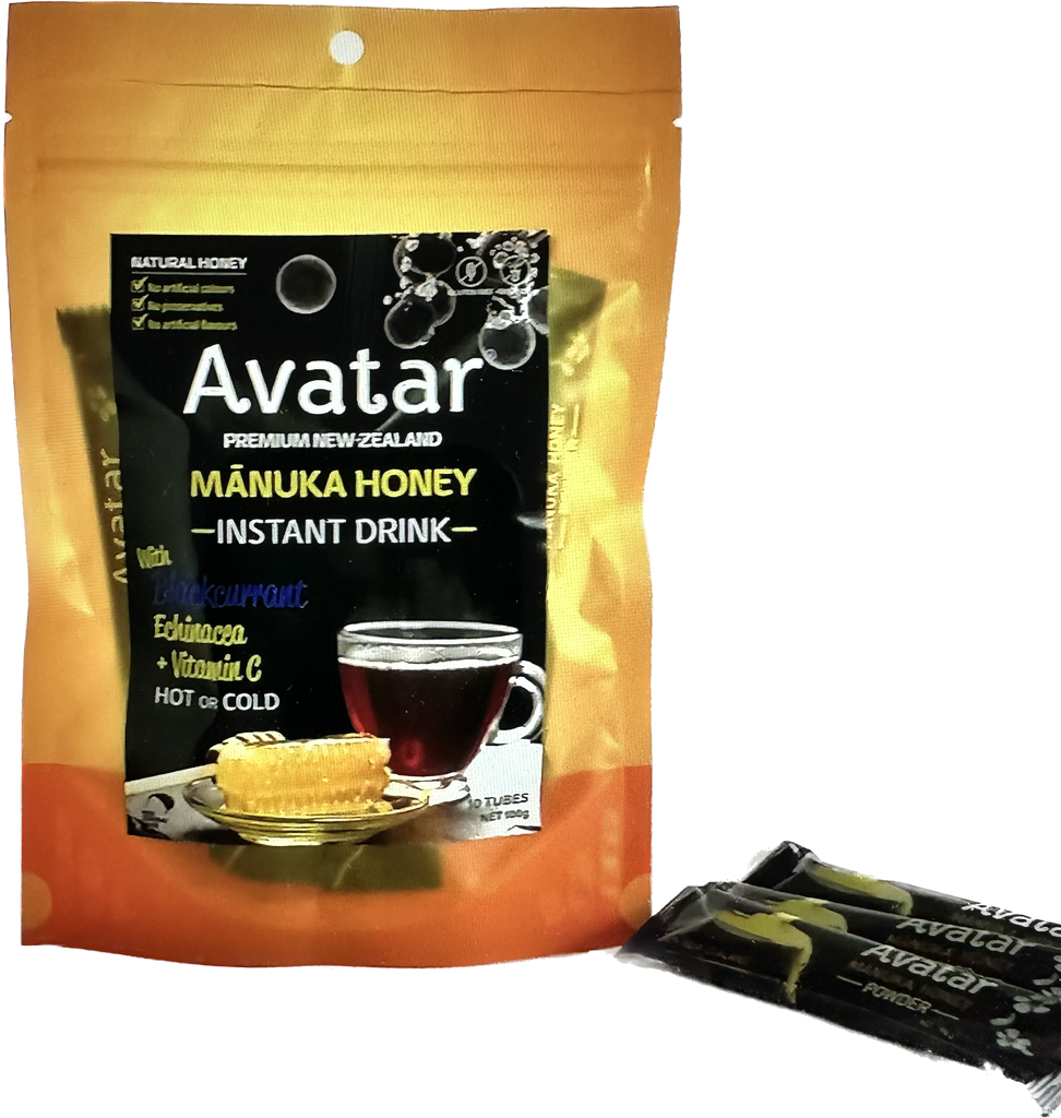 Avatar Manuka Honey, Blackcurrant, and Echinacea Powdered Herbal Tea with Vitamin C -100g