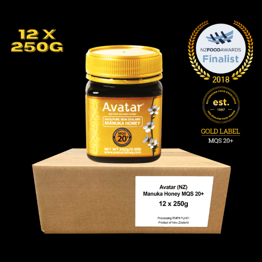 Manuka Honey 20+ MGO800 (carton 250g x12) Wholesale Combo Manuka Honey International Direct Avatar New Zealand Manuka Honey 
