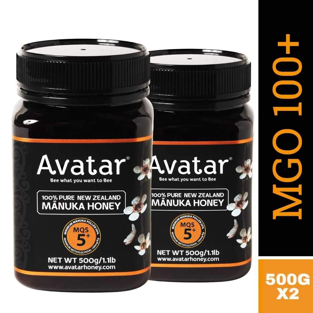 MGO100 Manuka Honey 5+ 500g x2 Avatar New Zealand Manuka Honey 
